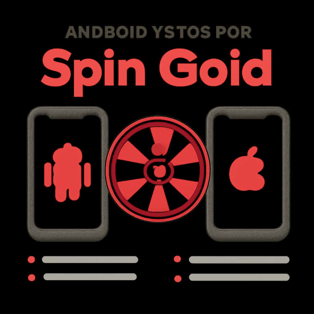 An educational diagram illustrating the differences between Android and iOS for Spin Gold.
