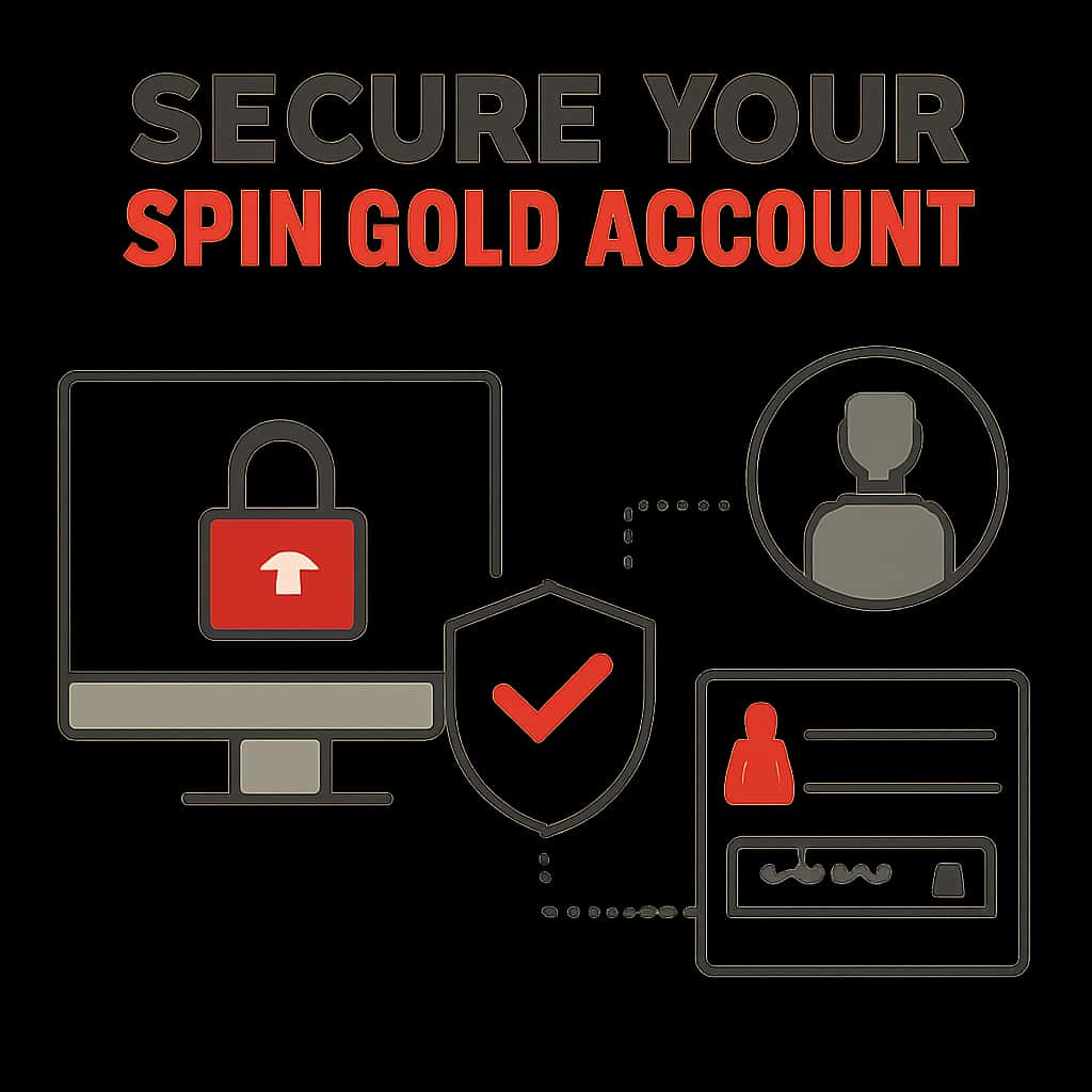An educational diagram on securing your Spin Gold account.