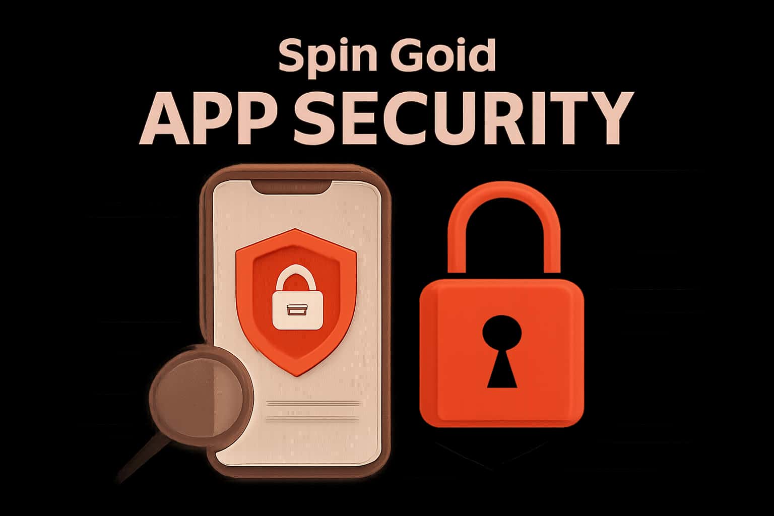 A technology-themed image illustrating Spin Gold App Security with a focus on data protection.