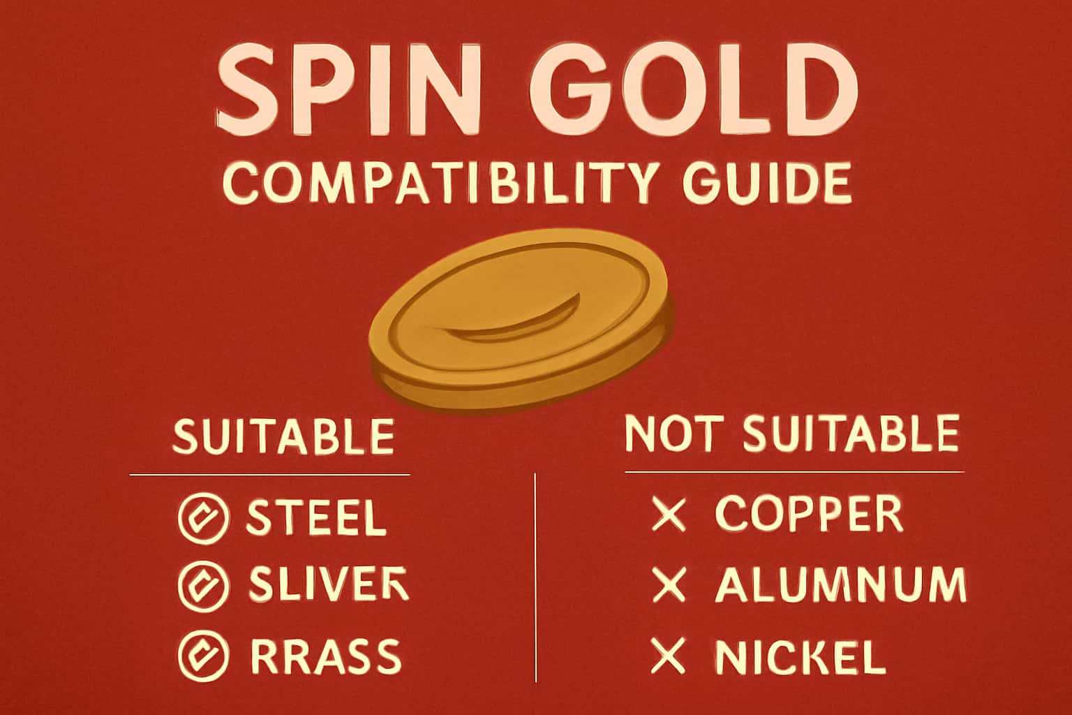 Informational scene illustrating the Spin Gold Compatibility Guide.