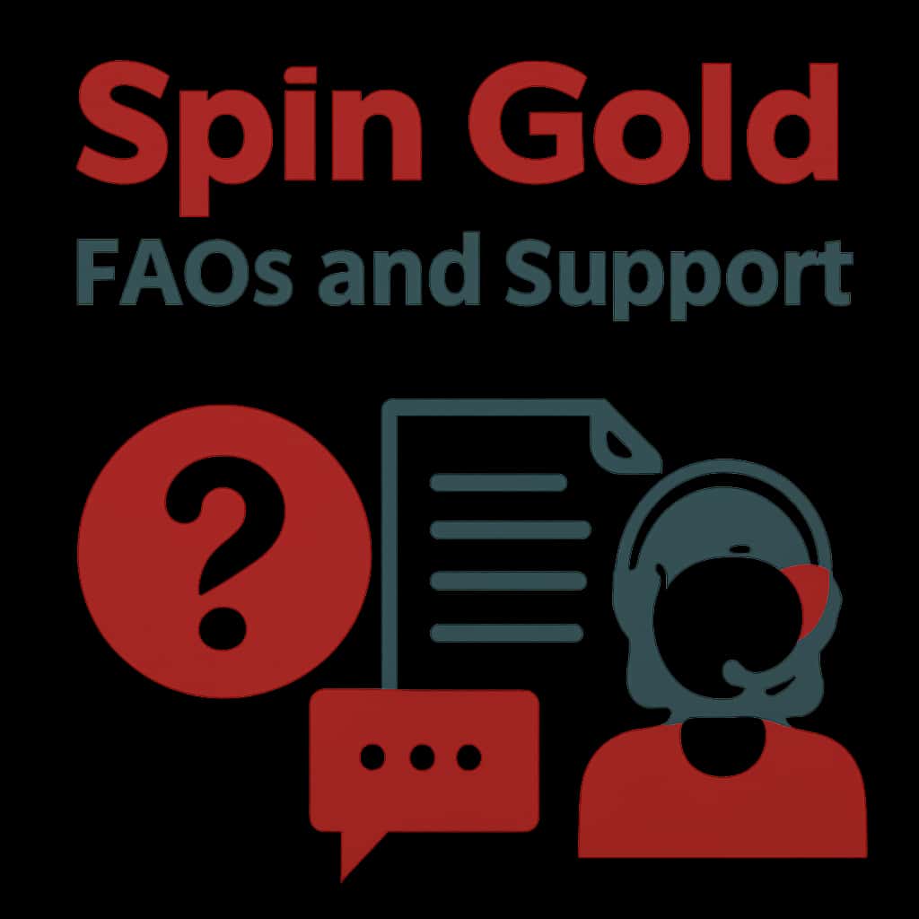 Illustration related to Spin Gold FAQs and Support.