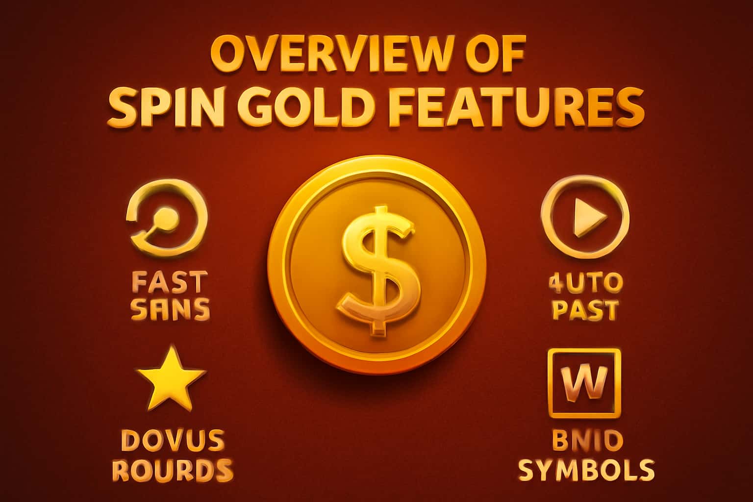 Informational scene depicting the features of Spin Gold.