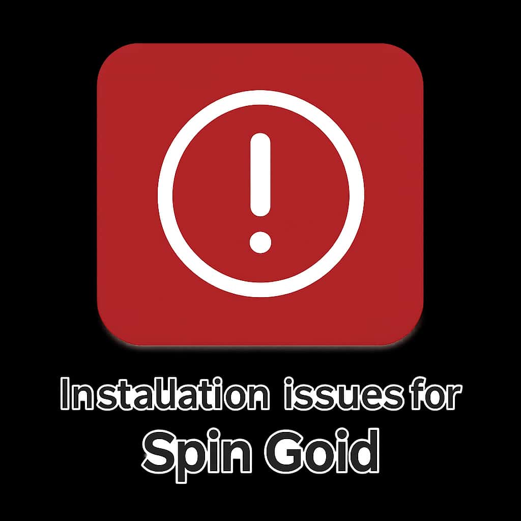 Badge representing installation issues for the Spin Gold app.