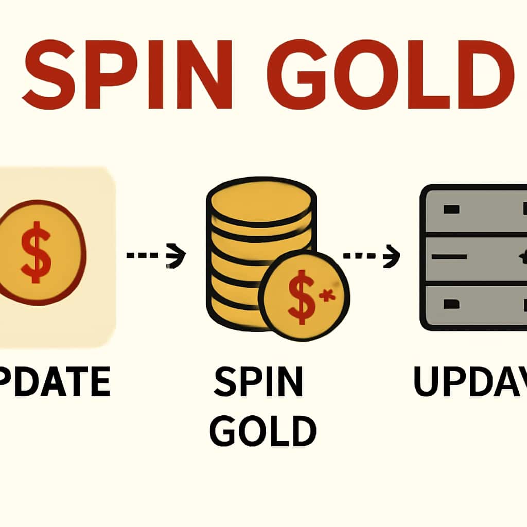 A diagram outlining the steps for updating the Spin Gold app.